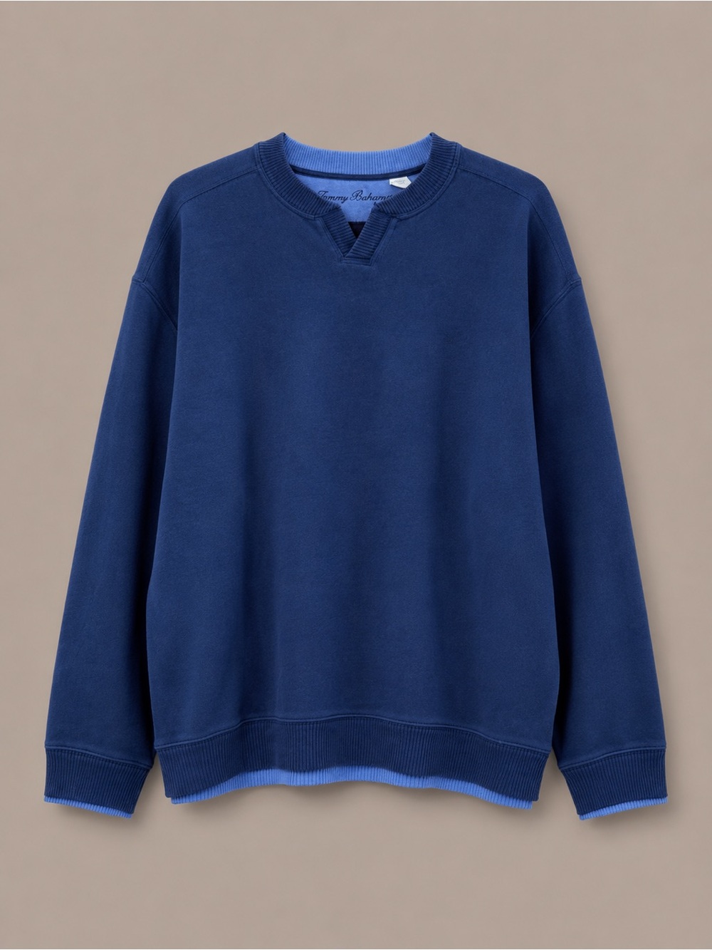 Tommy Bahama Blue Crewneck Sweatshirt with Light Blue Trim